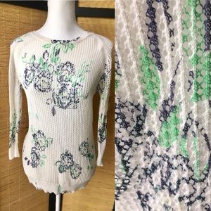 Frenchi Cotton Knit Floral Top